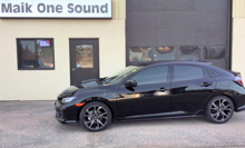 Black 2017 Honda Civic Turbo Hatch with premium window tint